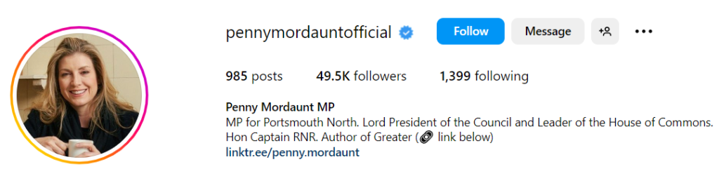 penny mordaunt instagram